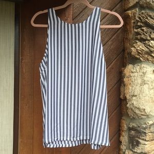 Large striped high neck old navy tank top